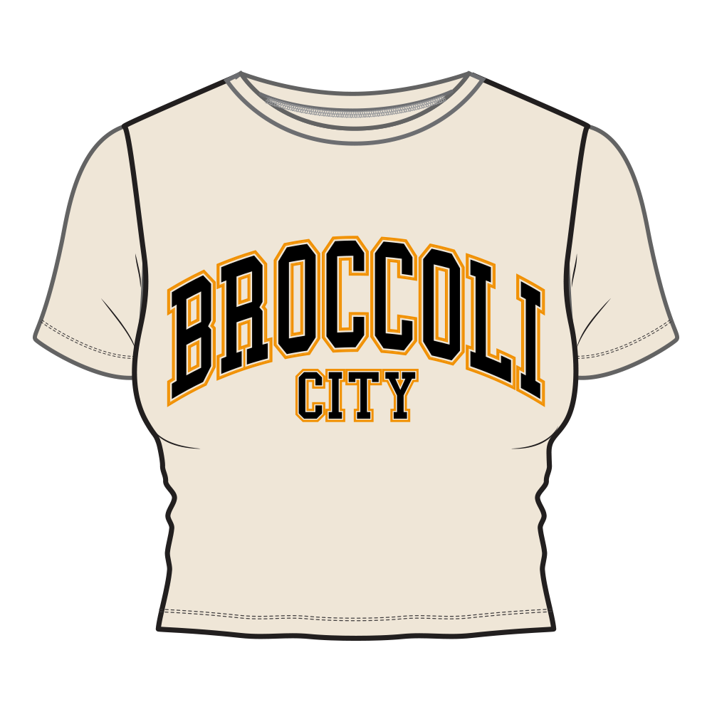 BC College Cream Crop Tee