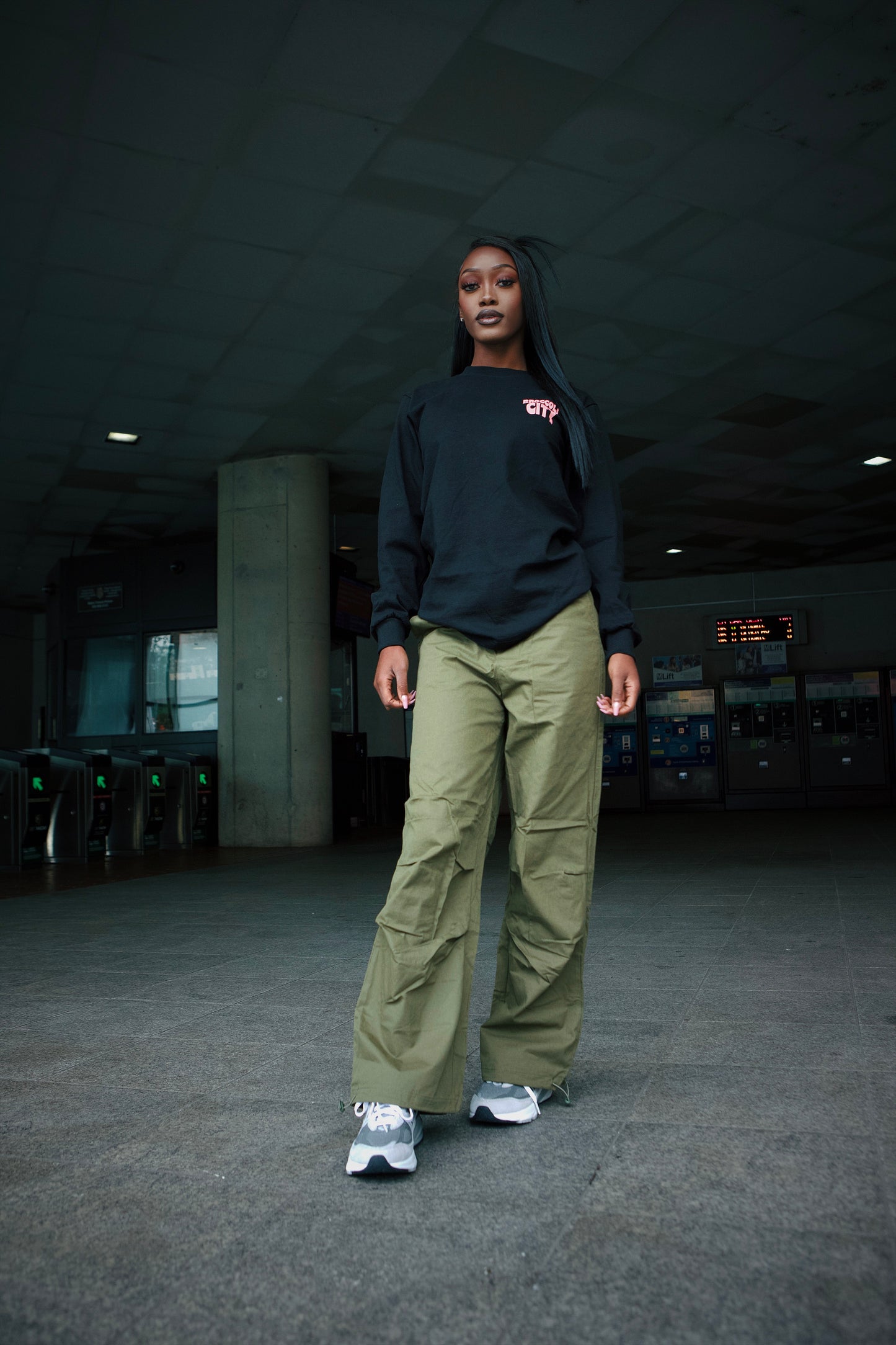 BC Lollipop Girl Oversized Black Long Sleeve