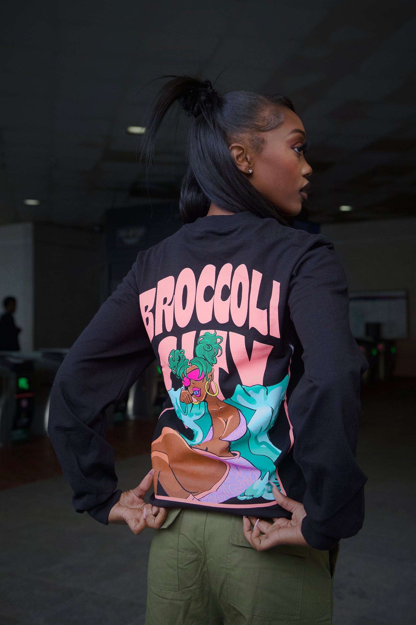 BC Lollipop Girl Oversized Black Long Sleeve