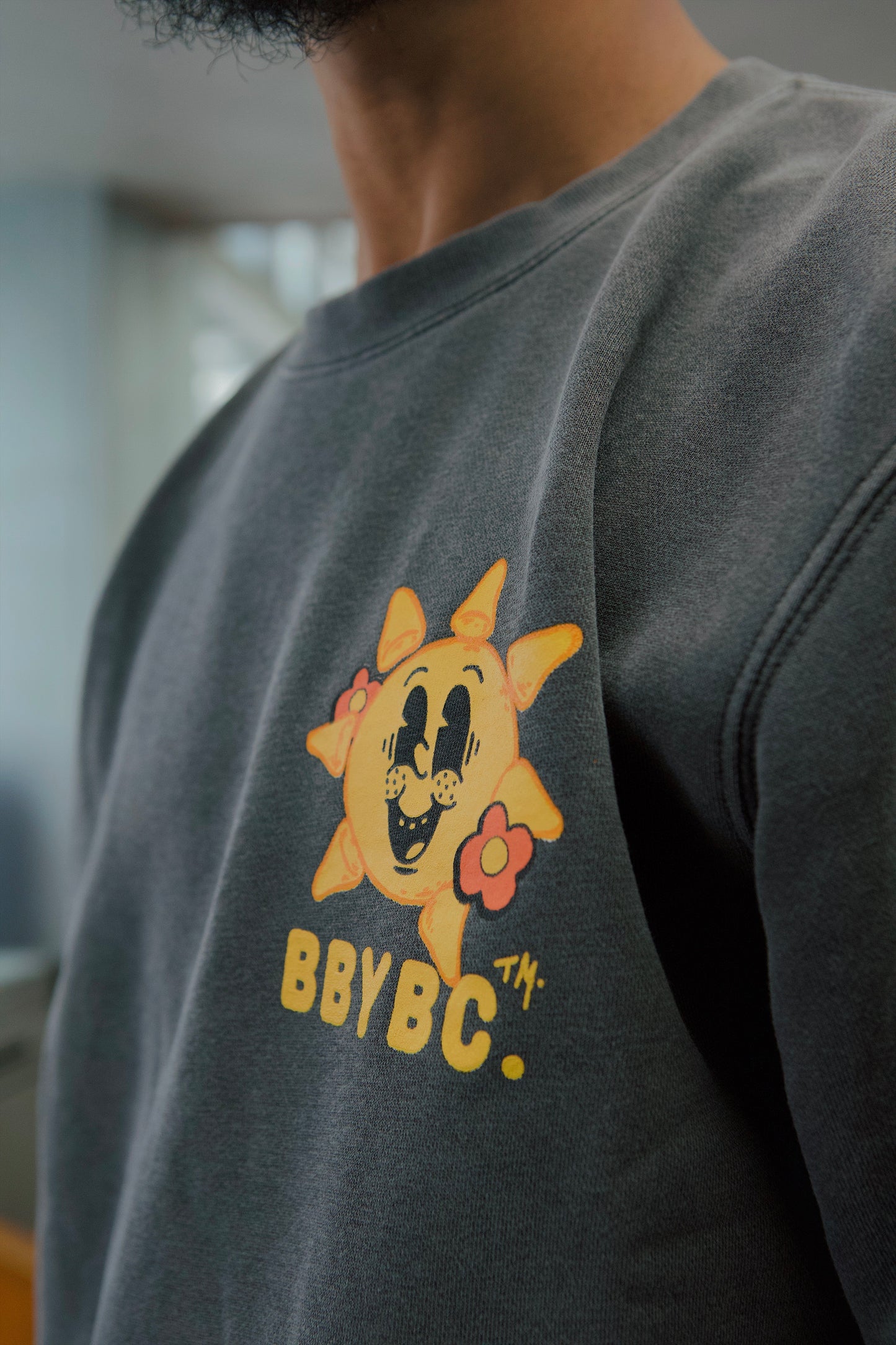 BC Sunshine Vintage Charcoal Crewneck