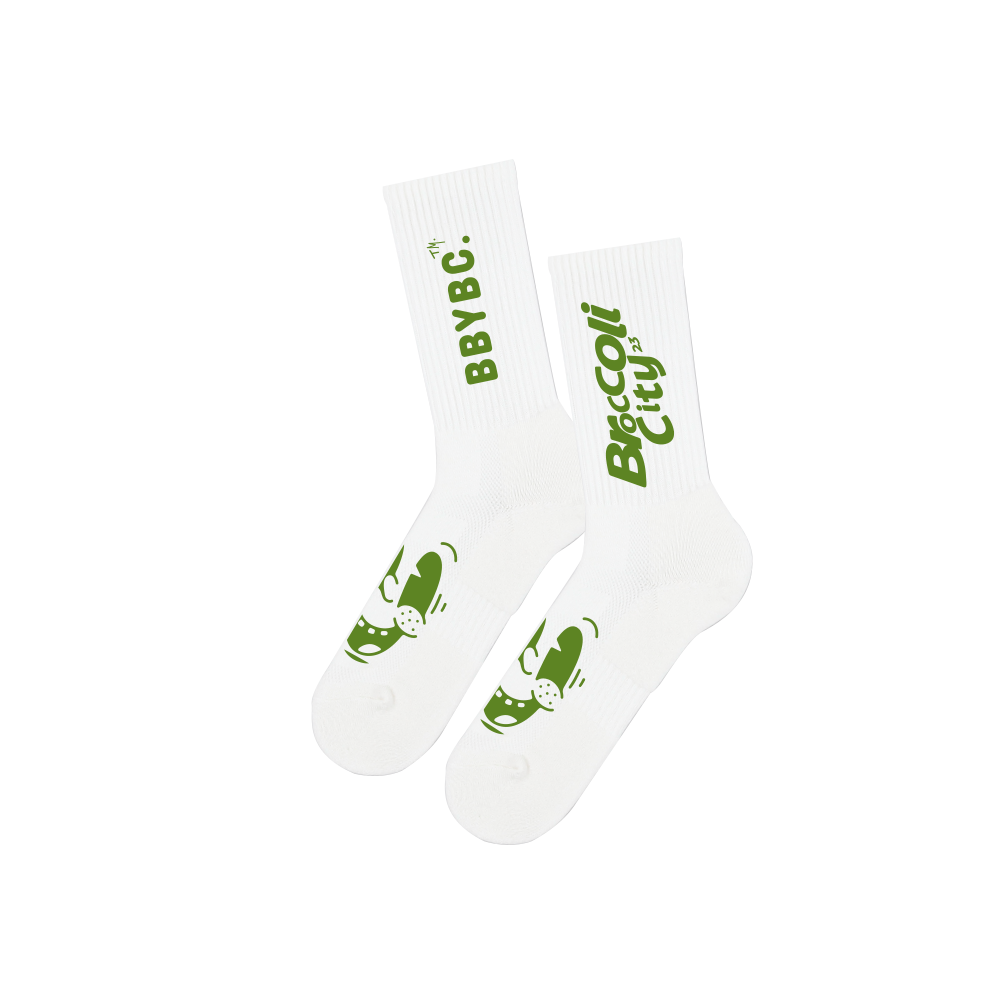 BC Broccoli Face White Socks