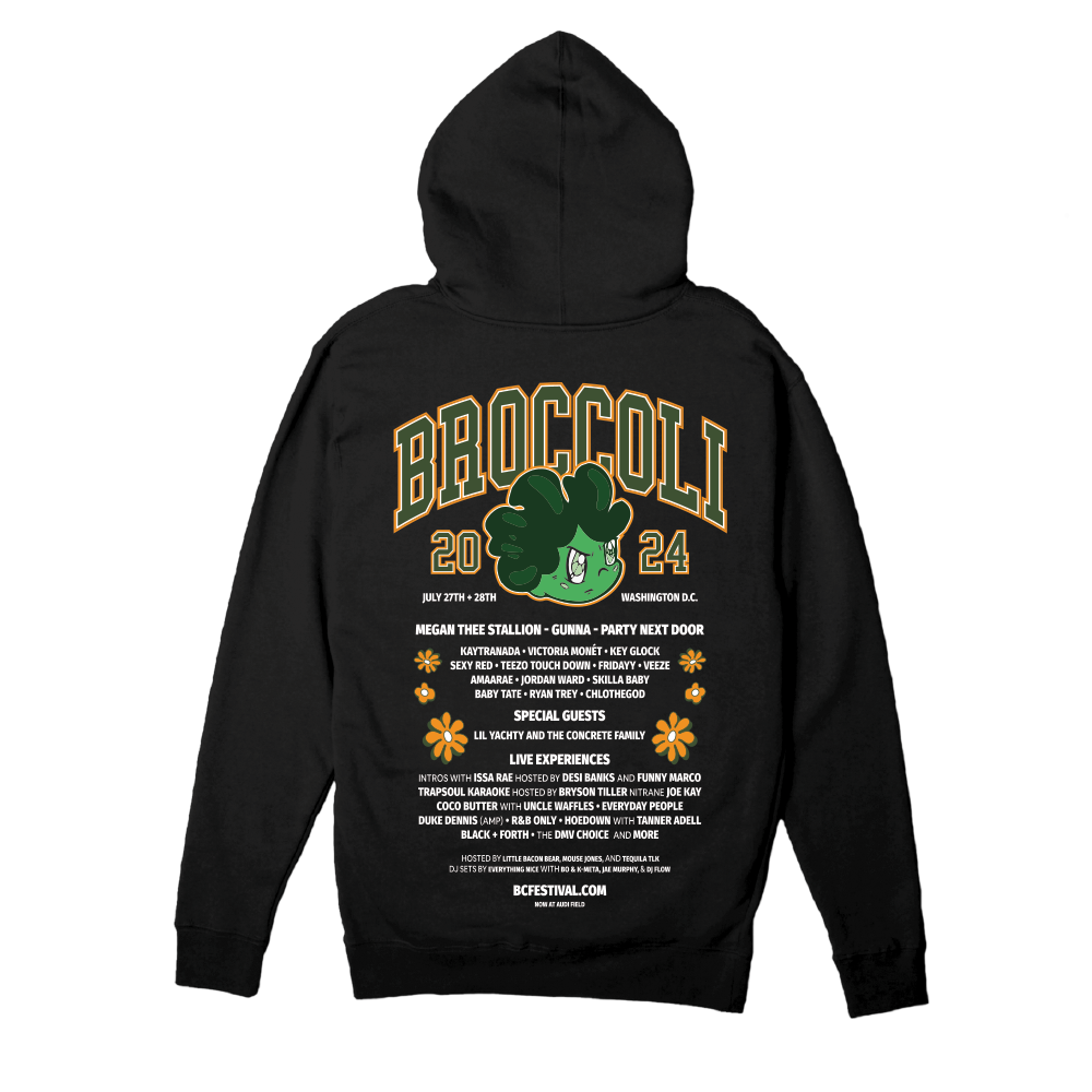 BC 24 Broccoli Boy Black Lineup Hoodie