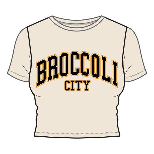 BC College Cream Crop Tee