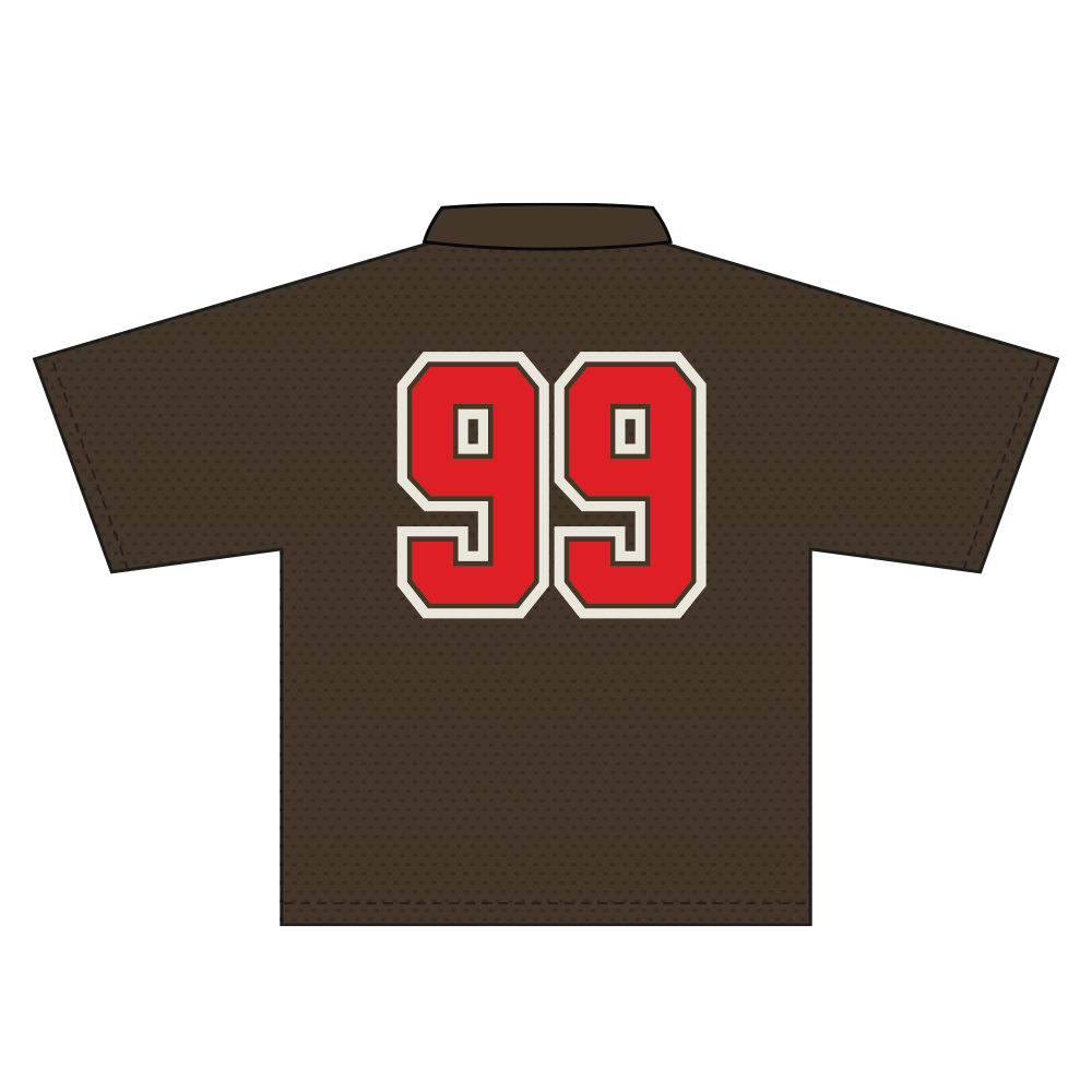 BC Text Logo 99 Brown Mesh Jersey