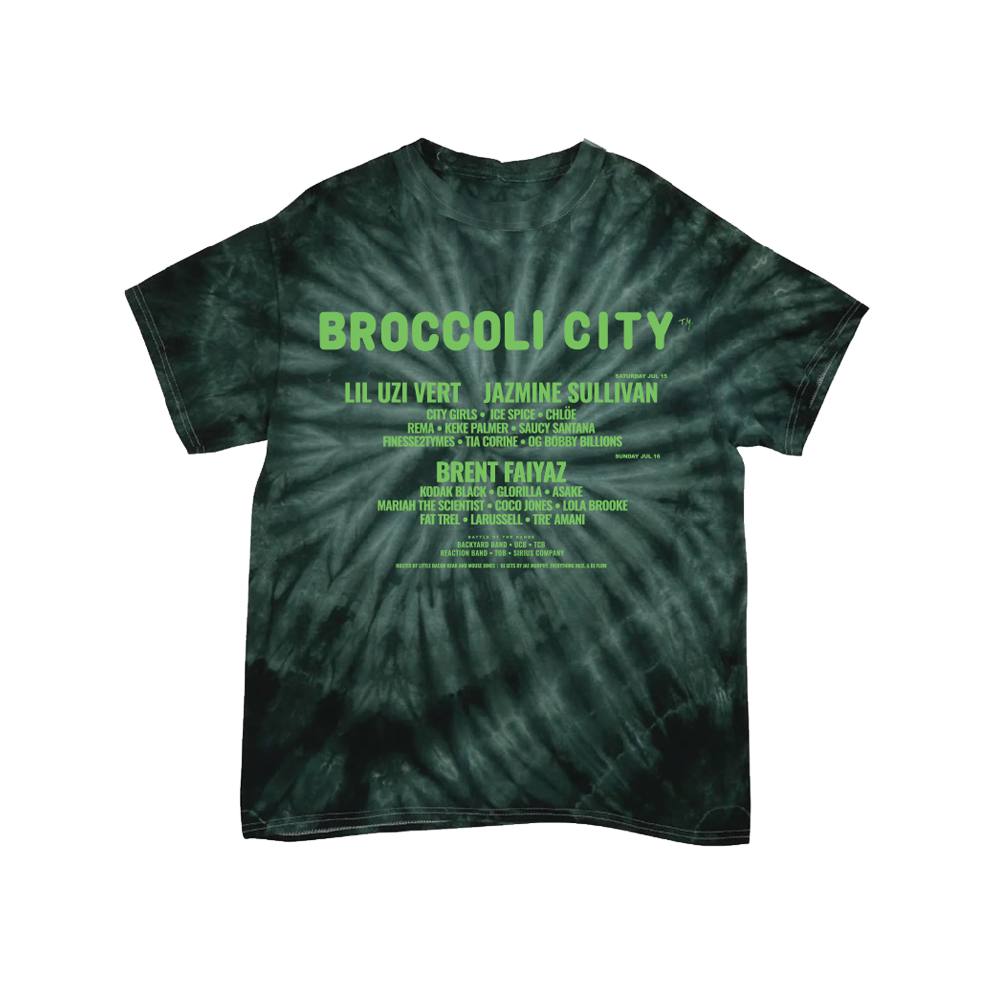 BC 23 Broccoli Man Green Tie Dye Lineup Tee